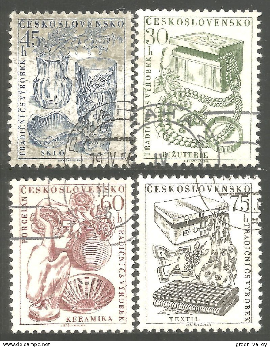 290 Czechoslovakia Ceramique Textile Jewelry Bijouterie (CZE-185) - Used Stamps