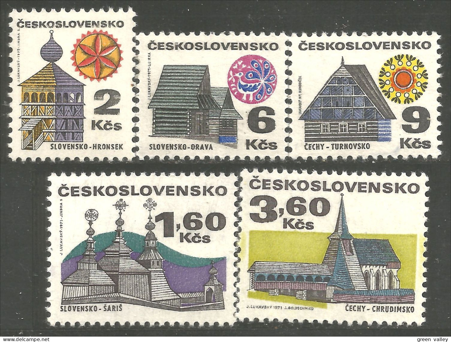 290 Czechoslovakia 1972 Architecure Churches Eglises MNH ** Neuf SC (CZE-188) - Unused Stamps