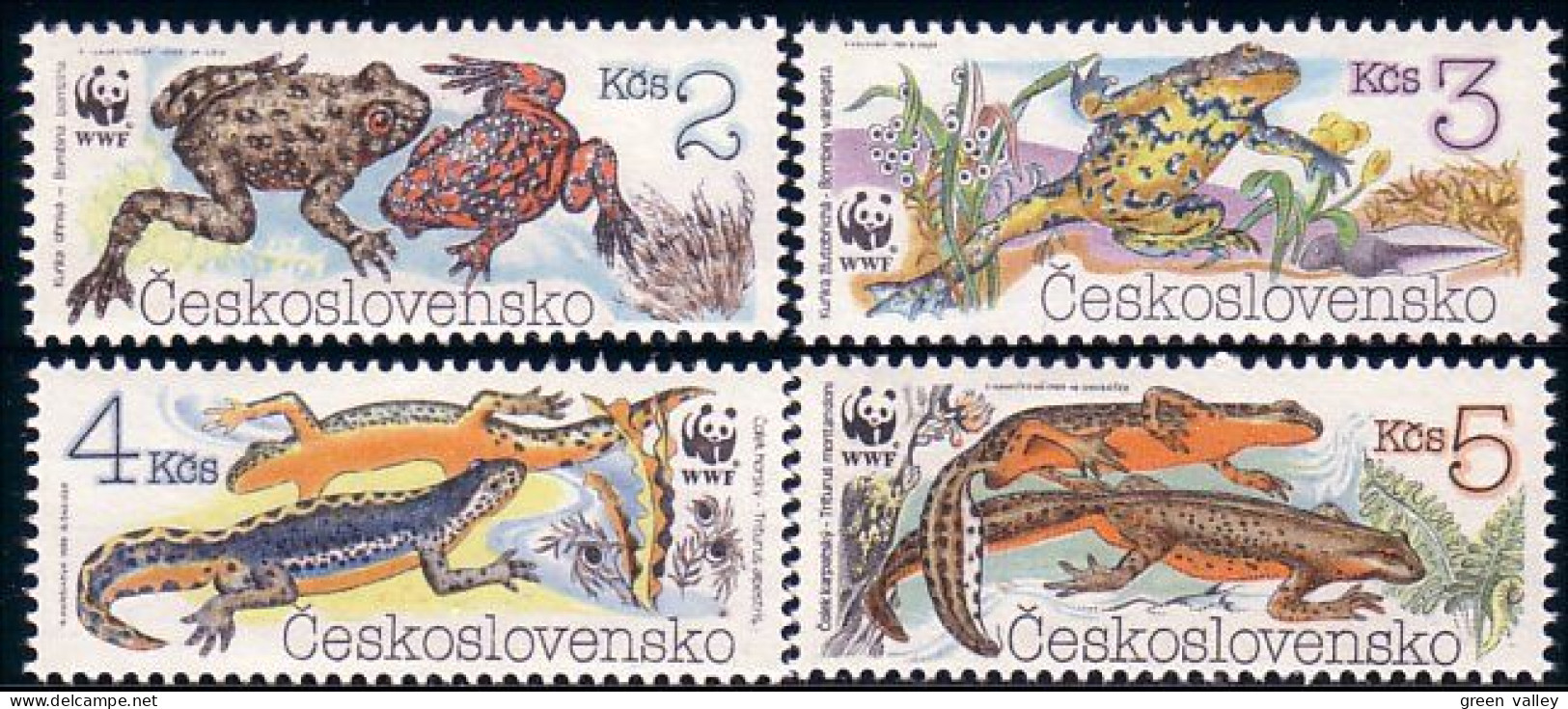290 Czechoslovakia Frogs Grenouilles WWF MNH ** Neuf SC (CZE-101b) - Kikkers