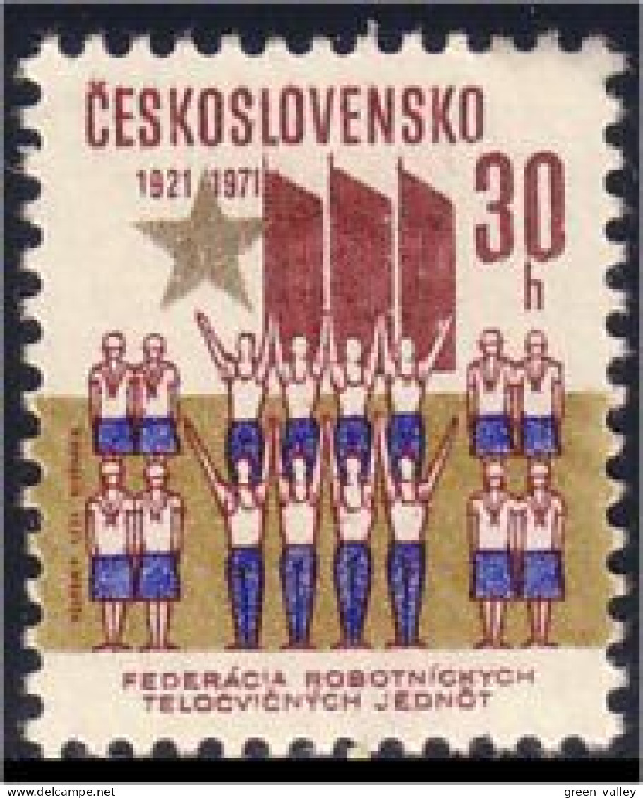 290 Czechoslovakia Gymnasts Banner Drapeaux MNH ** Neuf SC (CZE-84) - Gymnastics
