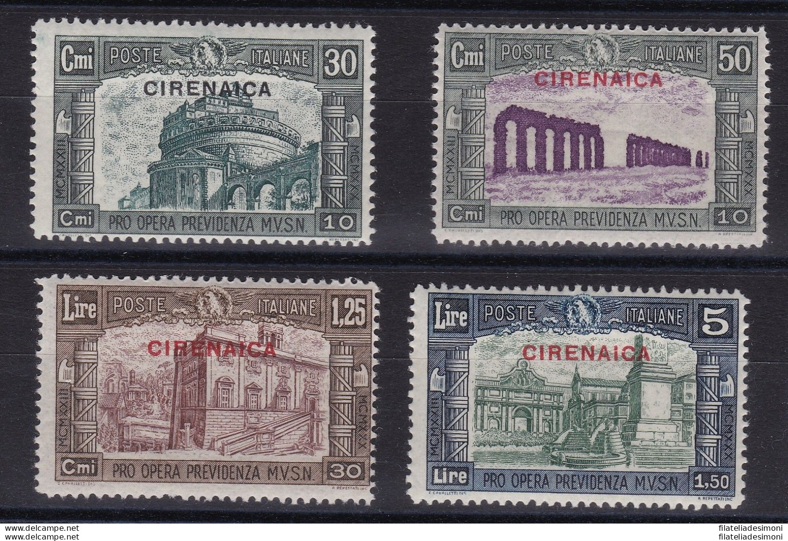 1930 Cirenaica, N° 68/71  Milizia III  4 Valori  MNH/** - Cirenaica