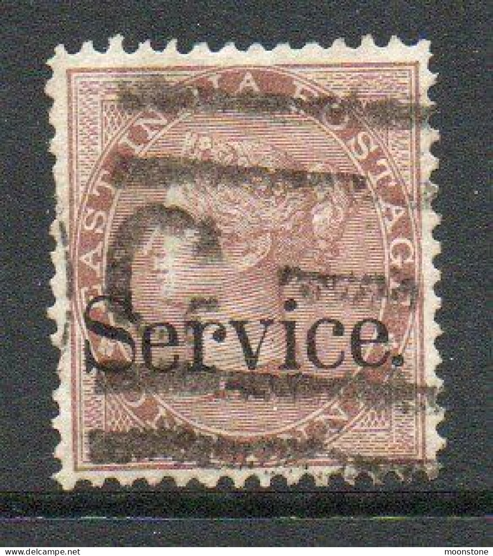 India QV 1867-73 1 Anna Brown, Wmk. Elephant's Head, Service Official, Used, SG O23 (E) - 1858-79 Kolonie Van De Kroon