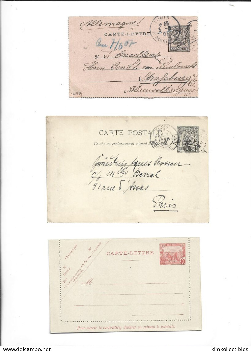 TUNISIE TUNISIA TUNIS - POSTAL HISTORY LOT - Lettres & Documents