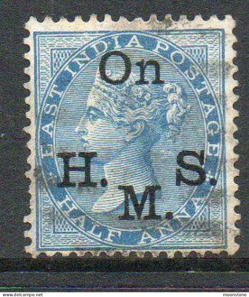 India QV 1874-82 ½ Anna Blue, Wmk. Elephant's Head, On HMS Official, Used, SG O31 (E) - 1858-79 Crown Colony