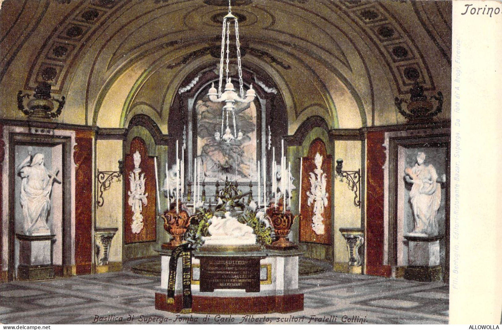 26396 " TORINO-BASILICA DI SUPERGA-TOMBA DI CARLO ALBERTO " (1930) -VERA FOTO-CART. NON SPED. - Churches