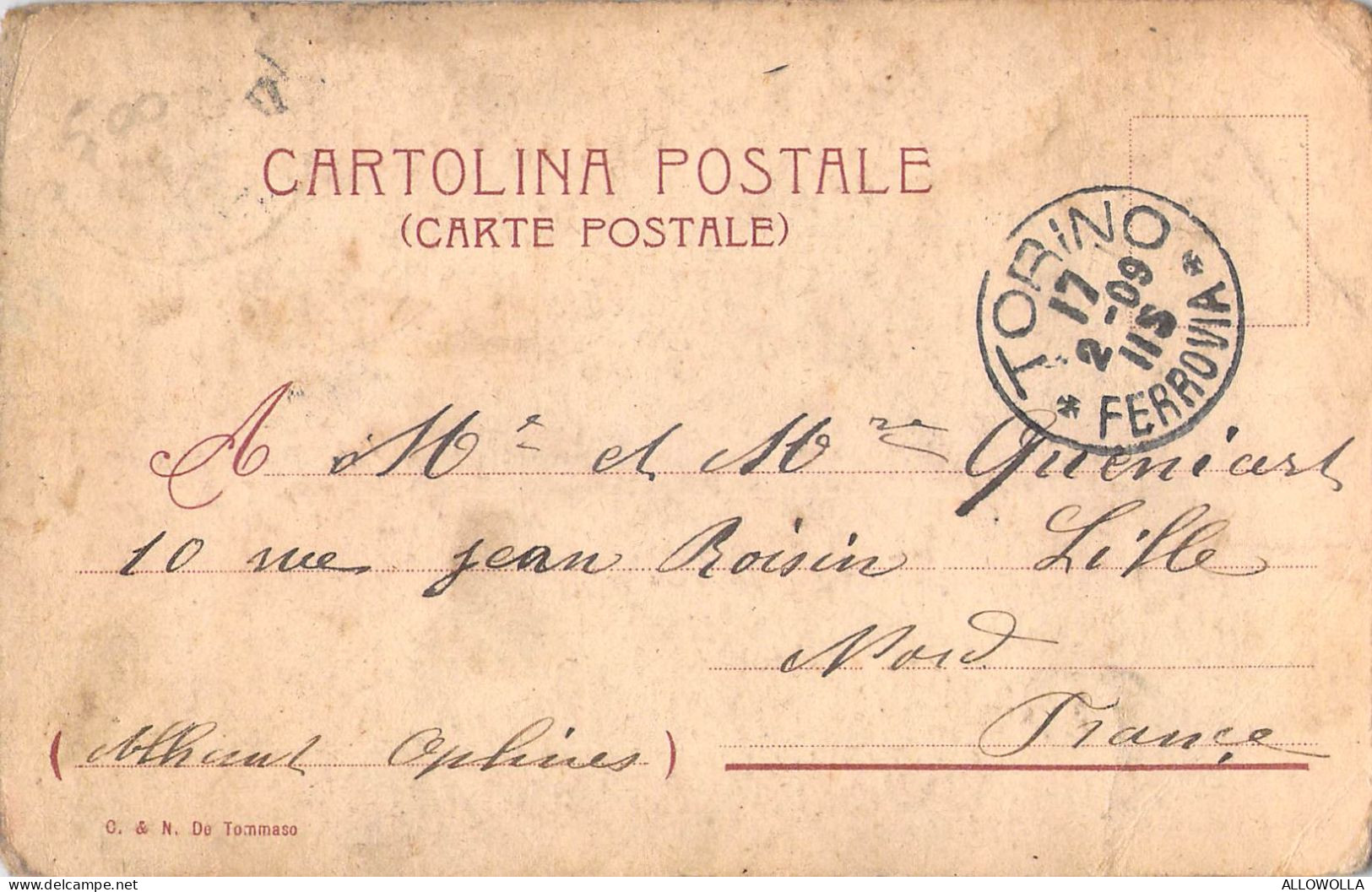 26397 " TORINO-SUPERGA-TOMBA DEI REALI D'ITALIA " ANIMATA -VERA FOTO-CART. SPED.1909 - Iglesias