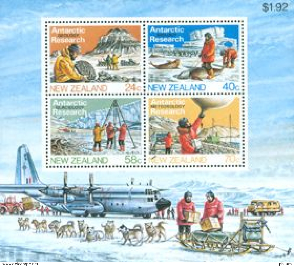 NOUVELLE ZELANDE 1984 - Présence Néo-zéelandaise Dans L'antarctique - BF - Programmi Di Ricerca
