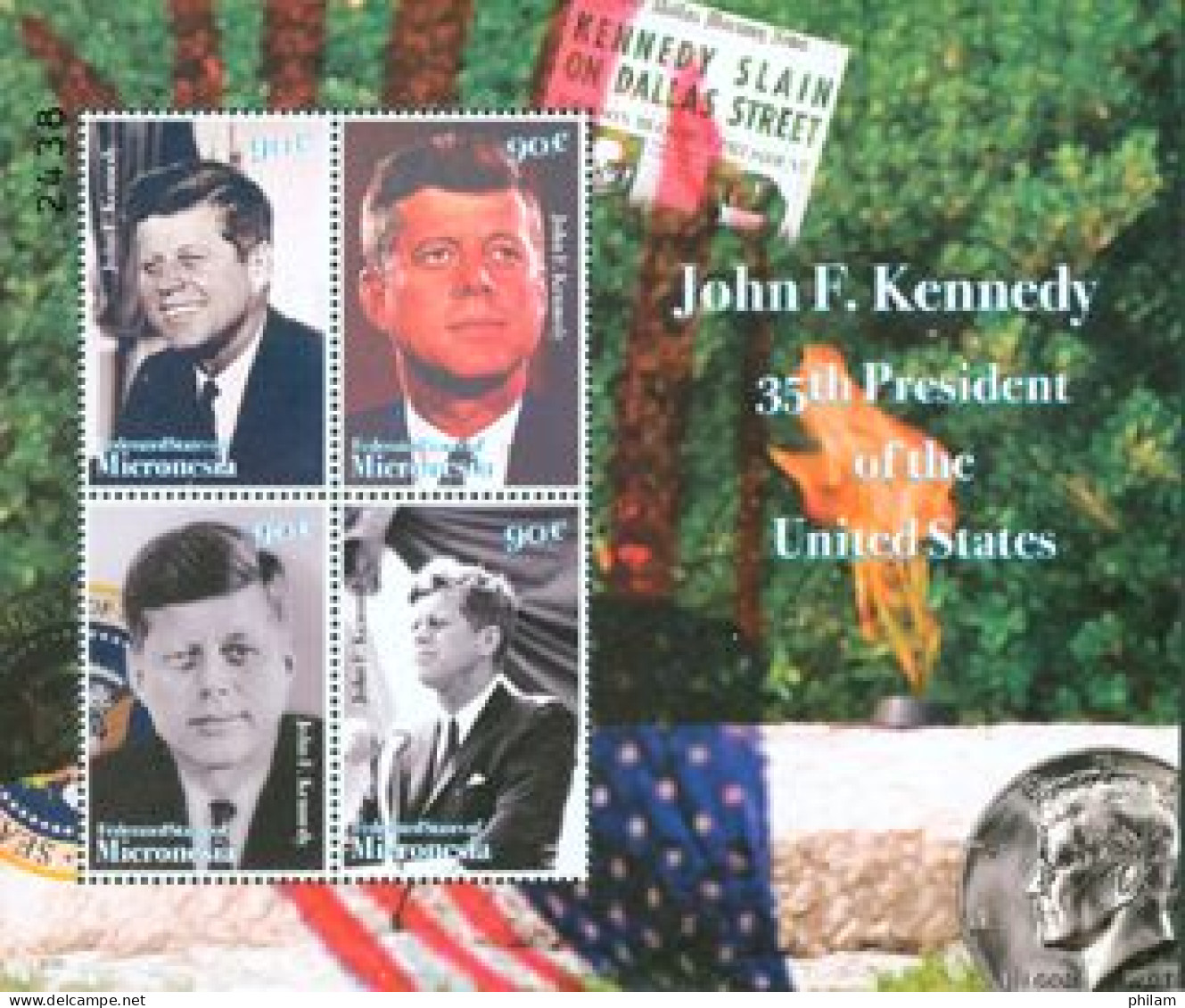 MICRONESIE 2007 - J.F. Kennedy - 4 V. - Kennedy (John F.)