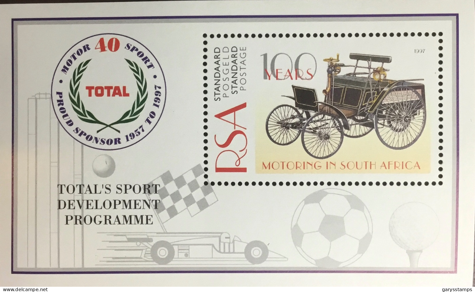 South Africa 1997 Motoring Centenary Minisheet MNH - Unused Stamps