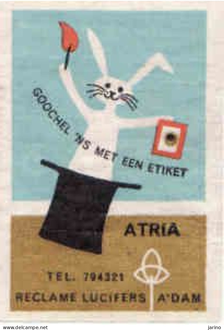 3 Dutch Matchbox Labels, Atria, Reclame Lucifers Amsterdam, Holland, Netherlands - Boites D'allumettes - Etiquettes