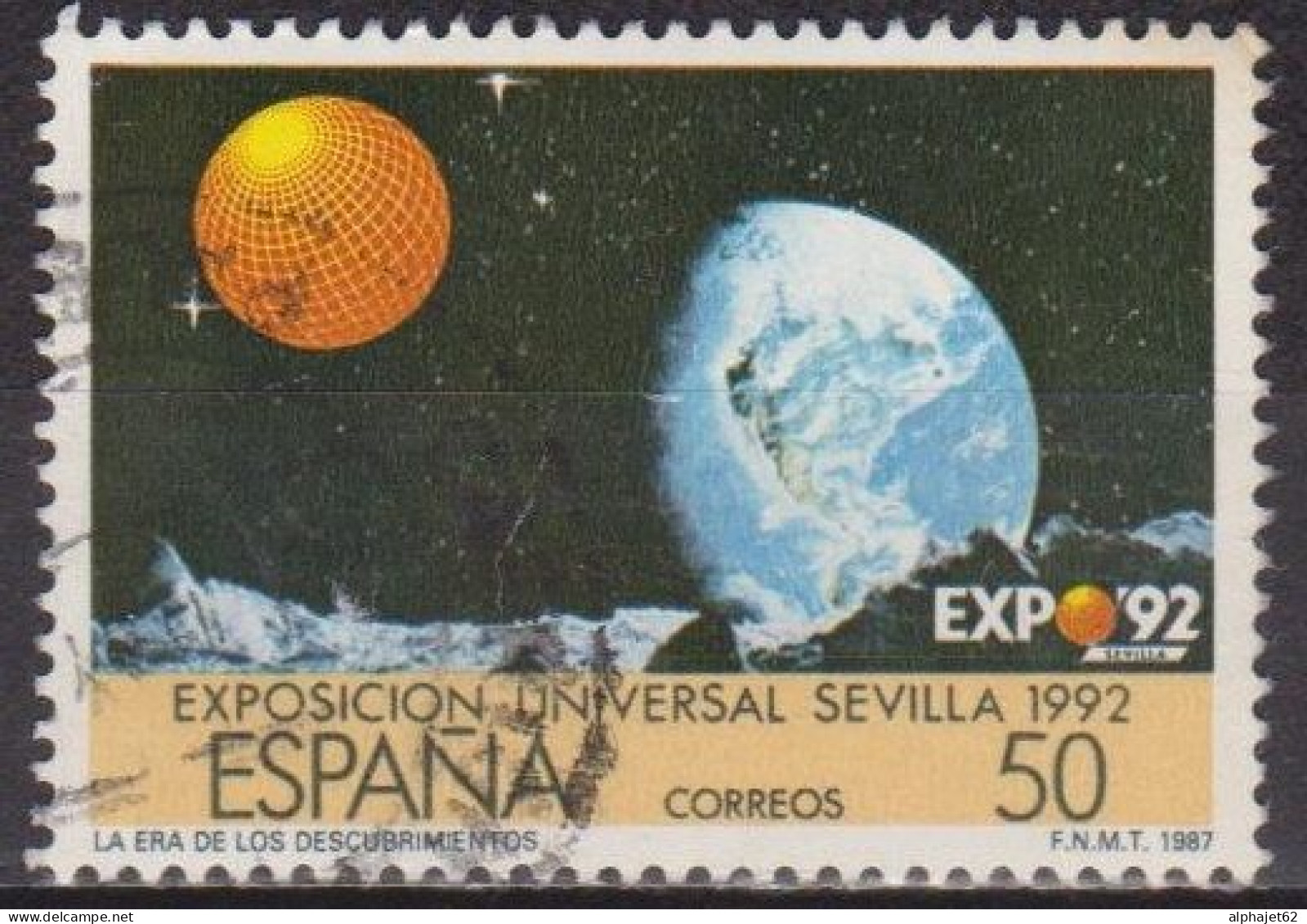 Exposition De Séville - ESPAGNE - Terre Et Lune - N° 2544 - 1987 - Gebruikt