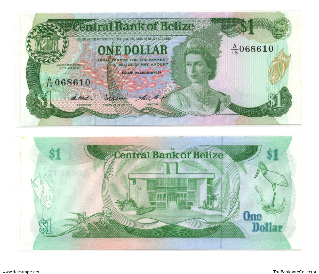 Belize 1 Dollar1987 QEII P-46 UNC - Belize