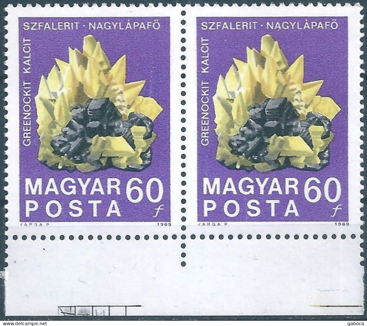C5849 Hungary Geology Mineral Pair MNH RARE - Minerales
