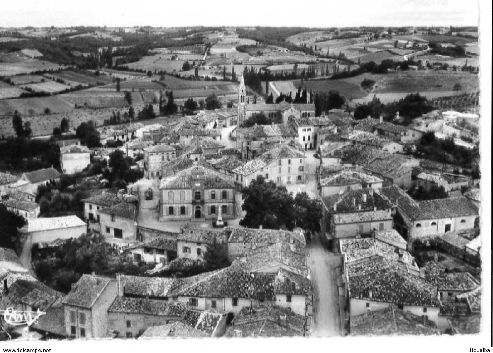 CPSM Panorama Aérien - Monclar De Quercy (82) - Montclar De Quercy