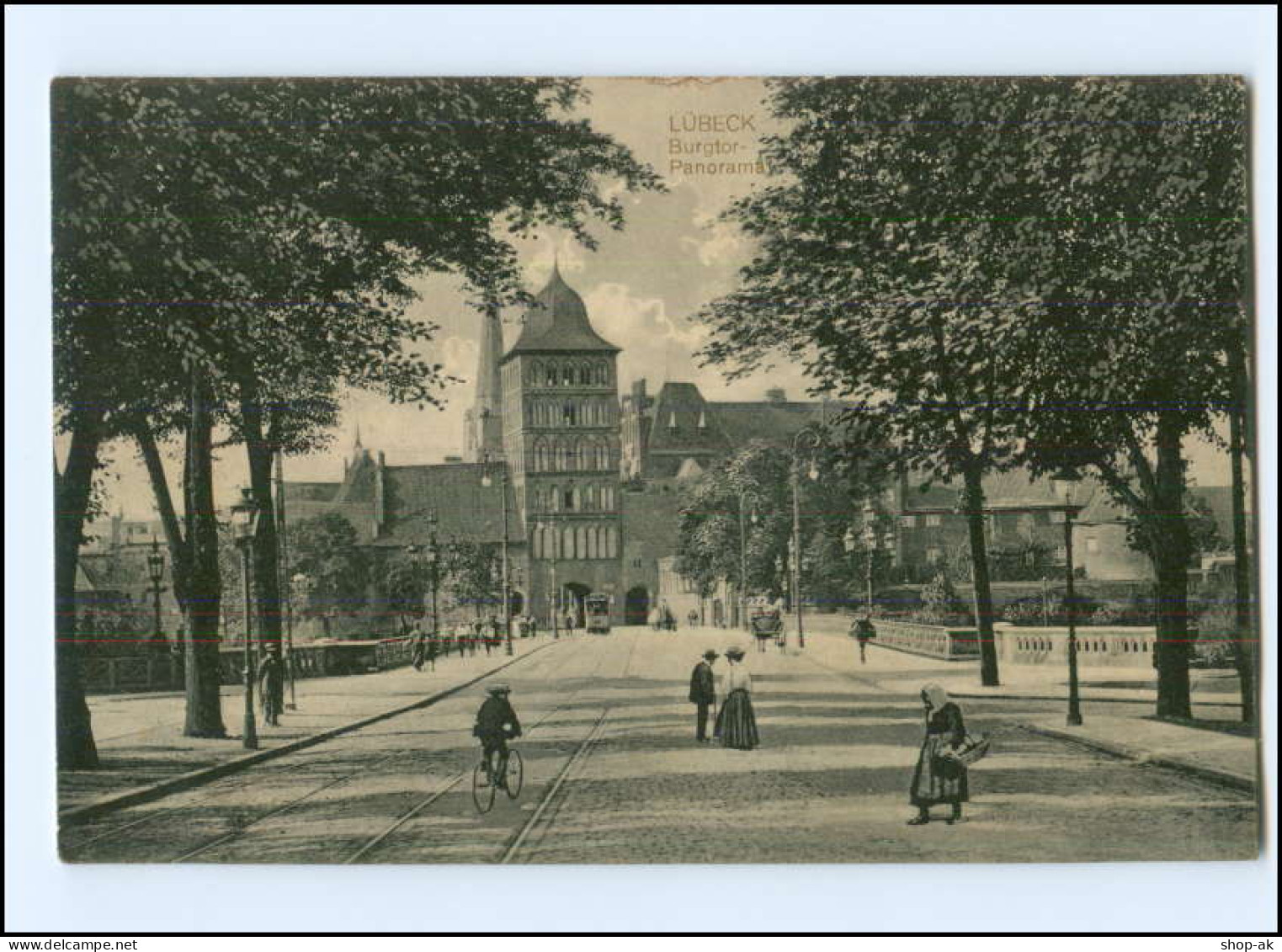 Y18139/ Lübeck Burgtor  Straßenbahn AK 1917 - Luebeck-Travemuende