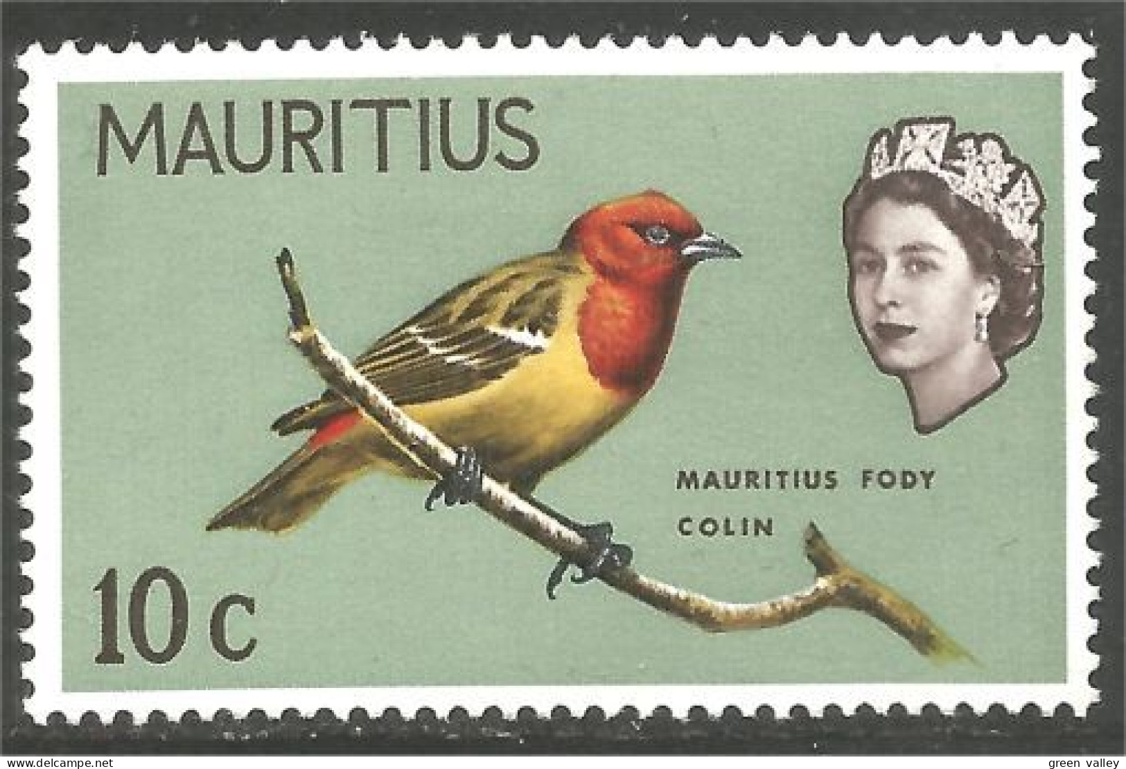 640 Mauritius Ile Maurice Colin Fody Oiseau Bird Uccello Vogel MVLH * Neuf Légère(MRC-85) - Mauricio (1968-...)
