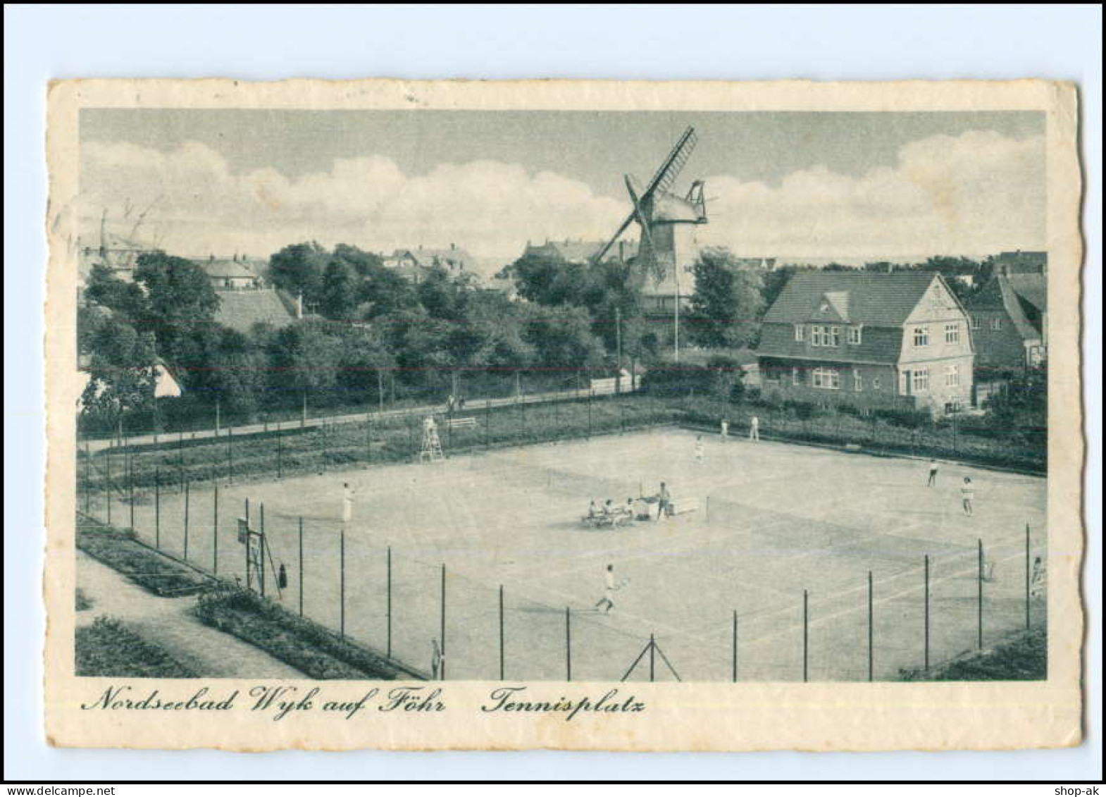 XX11531/ Wyk Auf Föhr Tennisplatz Windmühle 1950 AK - Föhr