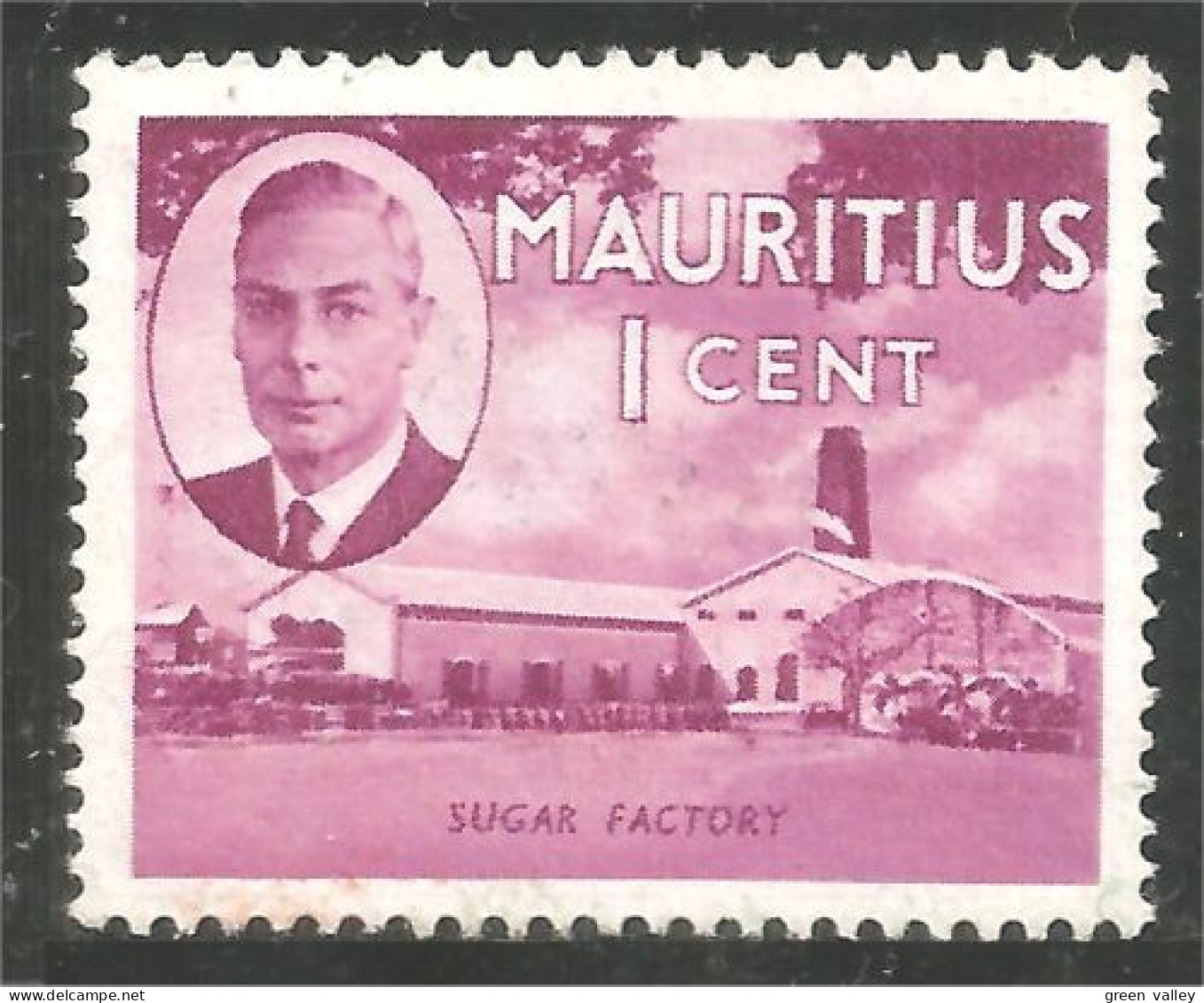 640 Mauritius Ile Maurice 1950 George VI 1c Sugar Factory Usine Sucre MVLH * Neuf Légère (MRC-79a) - Alimentación