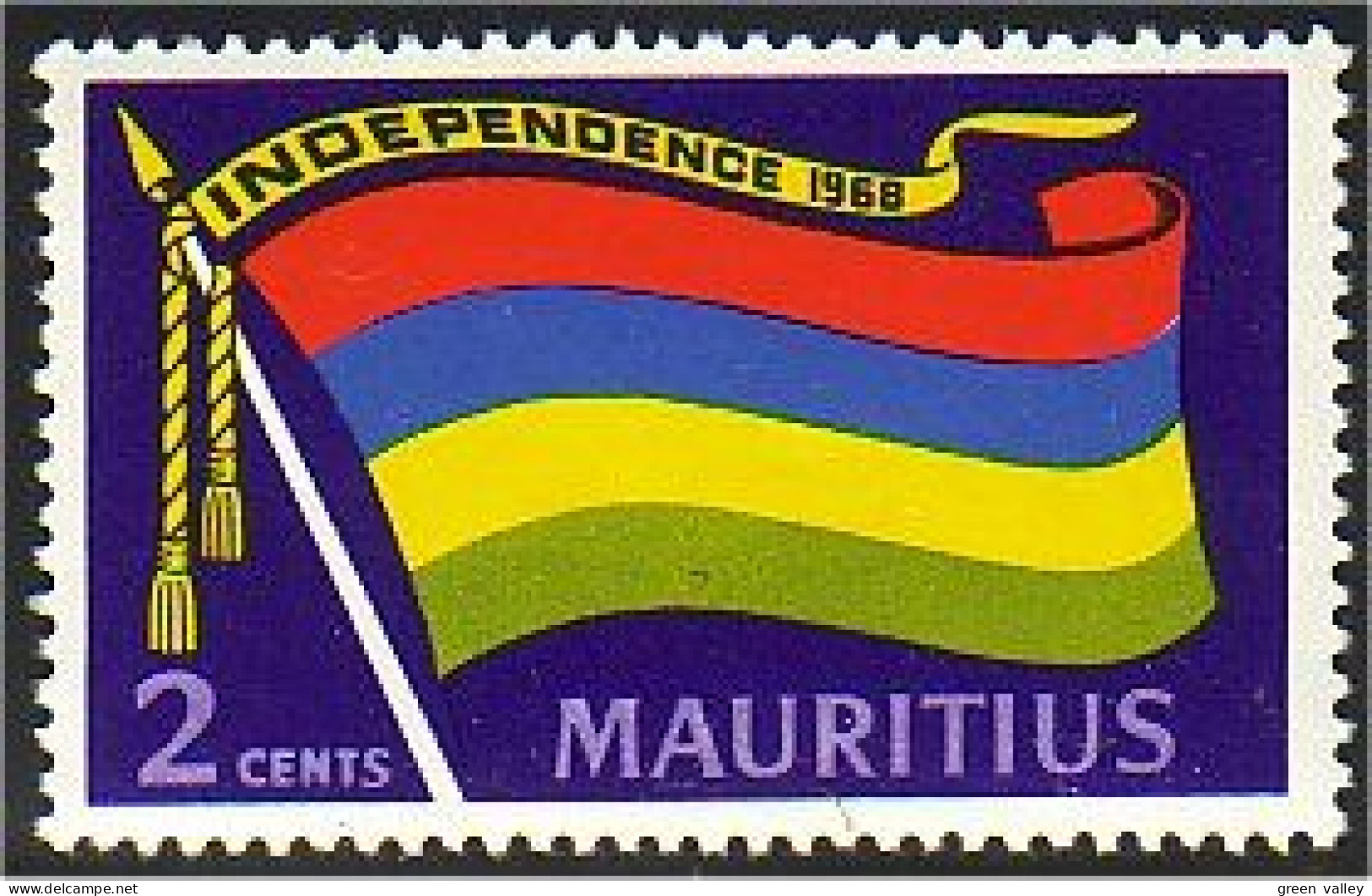 640 Mauritius Ile Maurice Drapeau Flag MNH ** Neuf SC (MRC-38c) - Pájaros Cantores (Passeri)