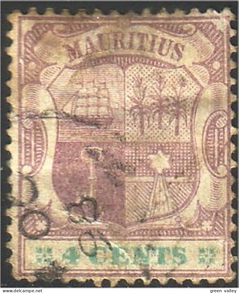 640 Mauritius Ile Maurice 4 Cents (MRC-1) - Maurice (...-1967)