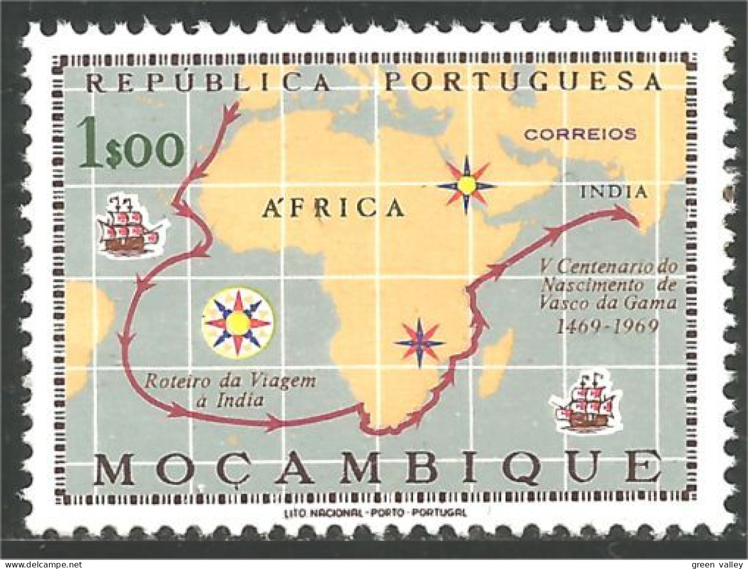 638 Mozambique Vasco De Gama Explorateur Explorer Navigateur Sailor MH * Neuf (MOZ-72c) - Andere & Zonder Classificatie