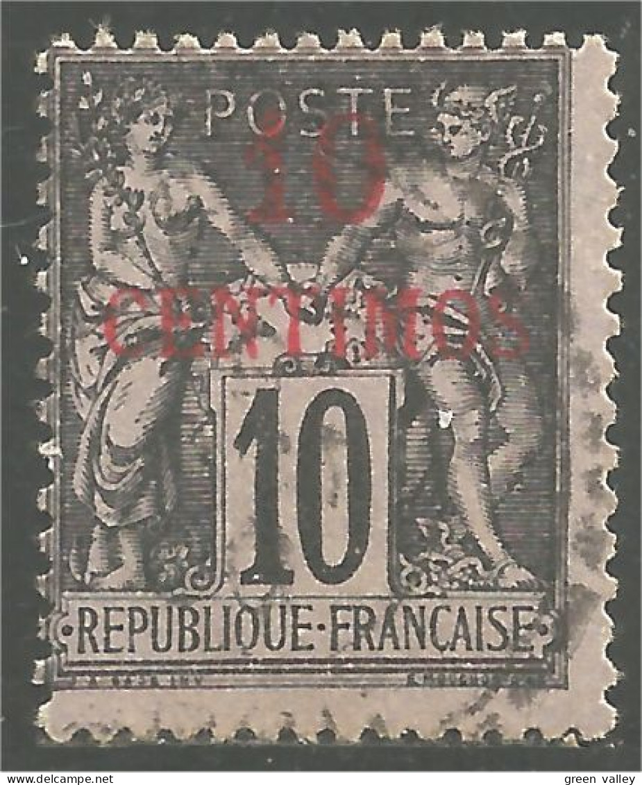 636 Maroc 1891 10 Centimes Sur 10 Noir (MOR-98) - Usati
