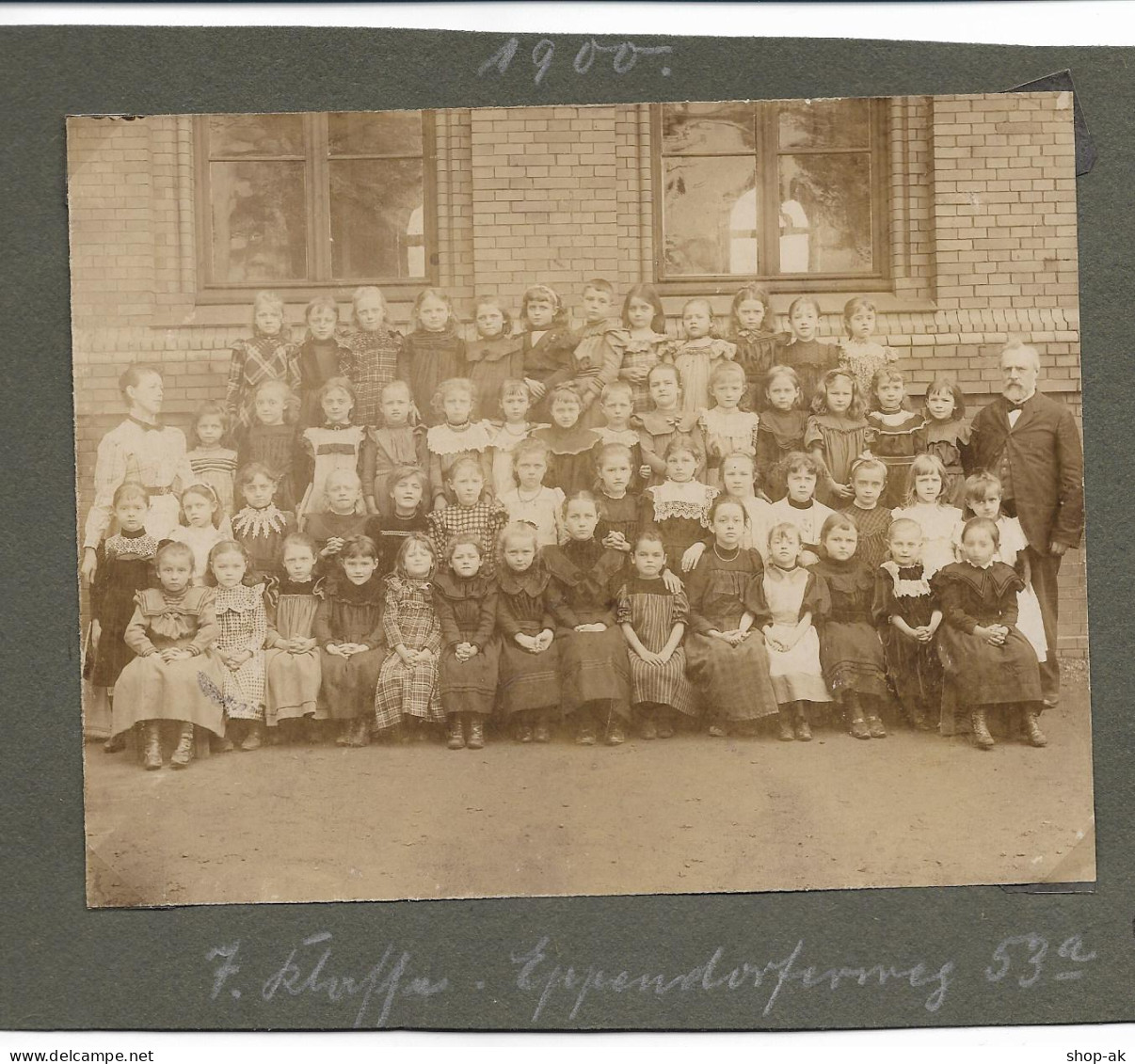 C3894/ Schule Eppendorferwweg 53a  7. Klasse Schulklasse Foto 1900 Hamburg - Eppendorf