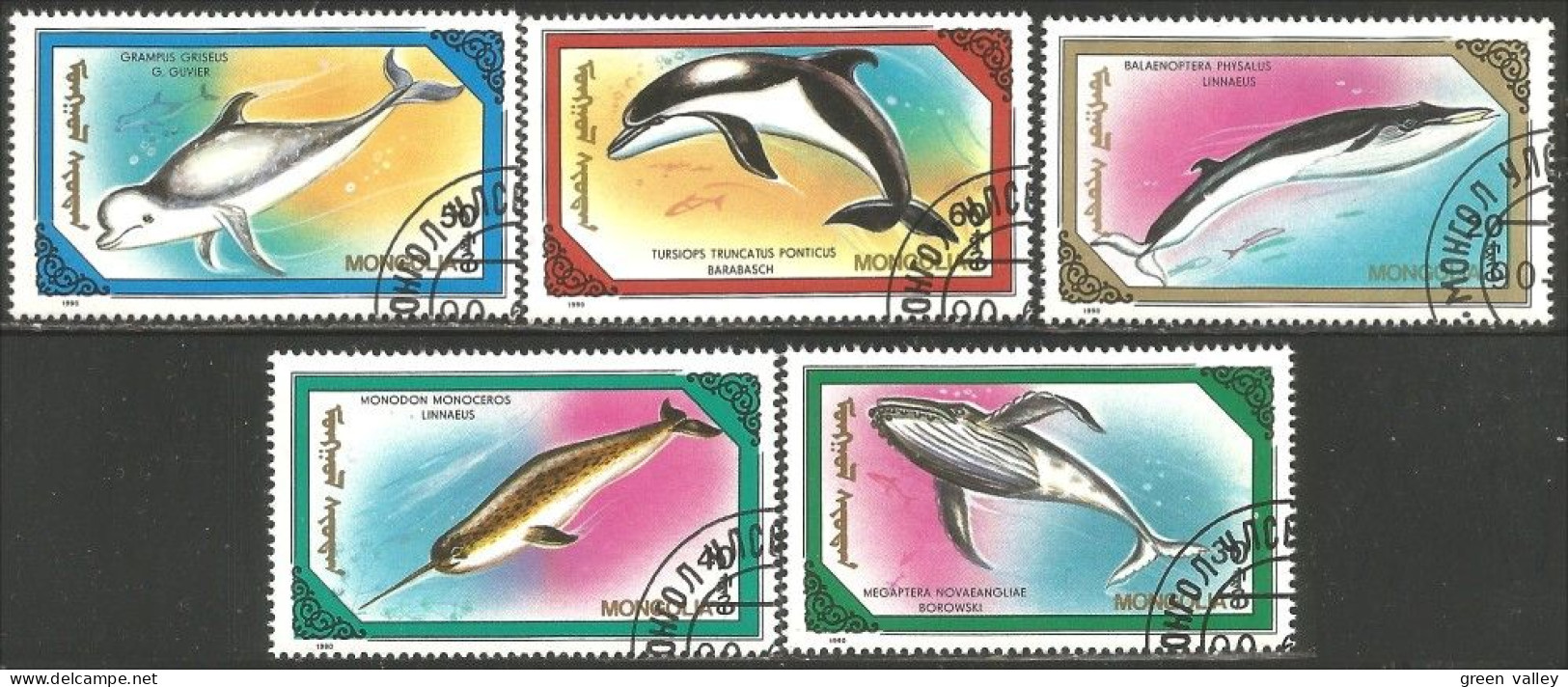 620 Mongolie Baleines Whales Cachalots Balena Capodoglio Ballena Wal Pottwal Dauphins Dolphins Delphin (MNG-76) - Baleines