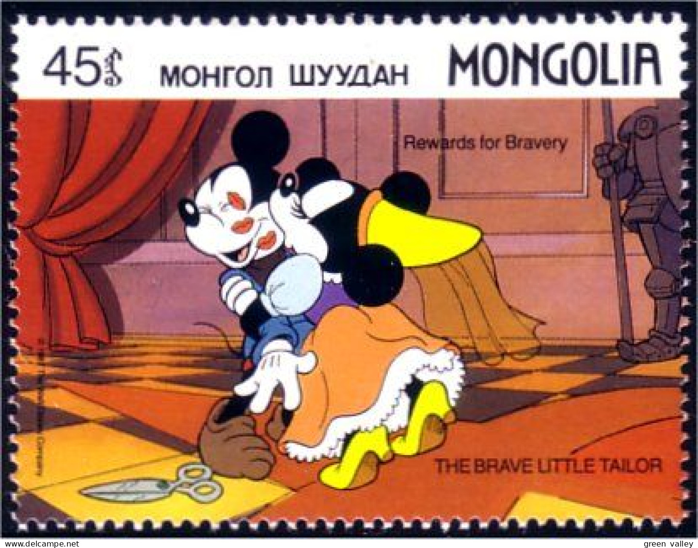 620 Mongolie Disney Mickey Minnie Tailleur Tailor MNH ** Neuf SC (MNG-61d) - Textile