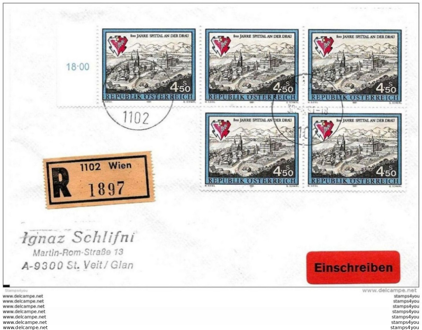 55 -  88 - Enveloppe Recommandée Envoyée De  Wien 1991 - Brieven En Documenten