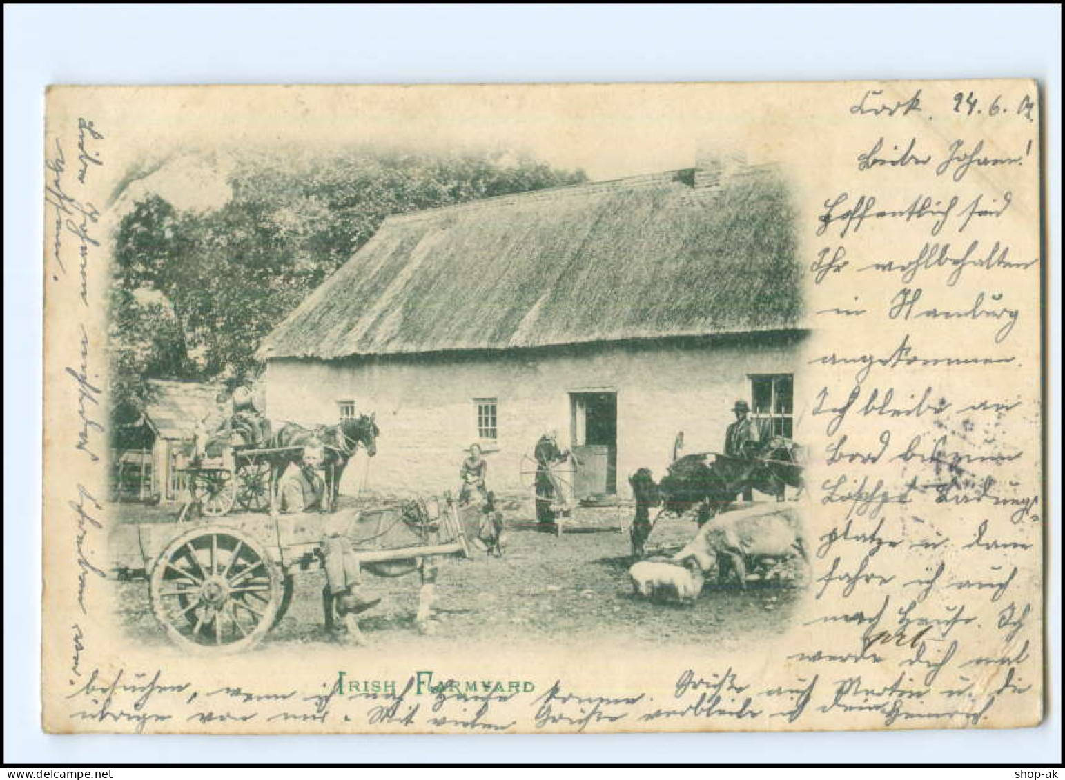 S2414/ Cork Irland  Irish Farmyard AK 1902 - Autres & Non Classés