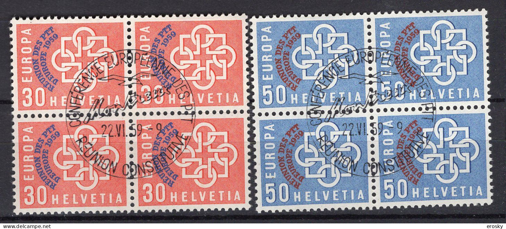T2073- SUISSE SWITZERLAND Yv N°632/33 Bloc - Used Stamps