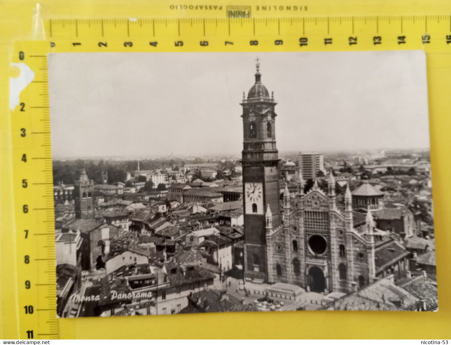 CT-05802- MONZA - PANORAMA - CAMPANILE CON OROLOGIO PARROCCHIA S. GOVANNI BATTISTA - Monza