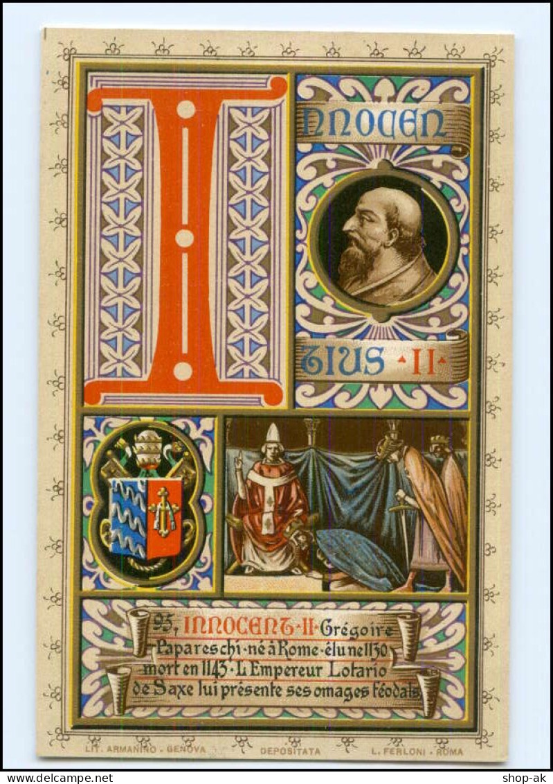 S2298/ Vatikan Papst Innozenz II Litho AK  1903  Karte Nr. 95 Vatican  - Vatikanstadt