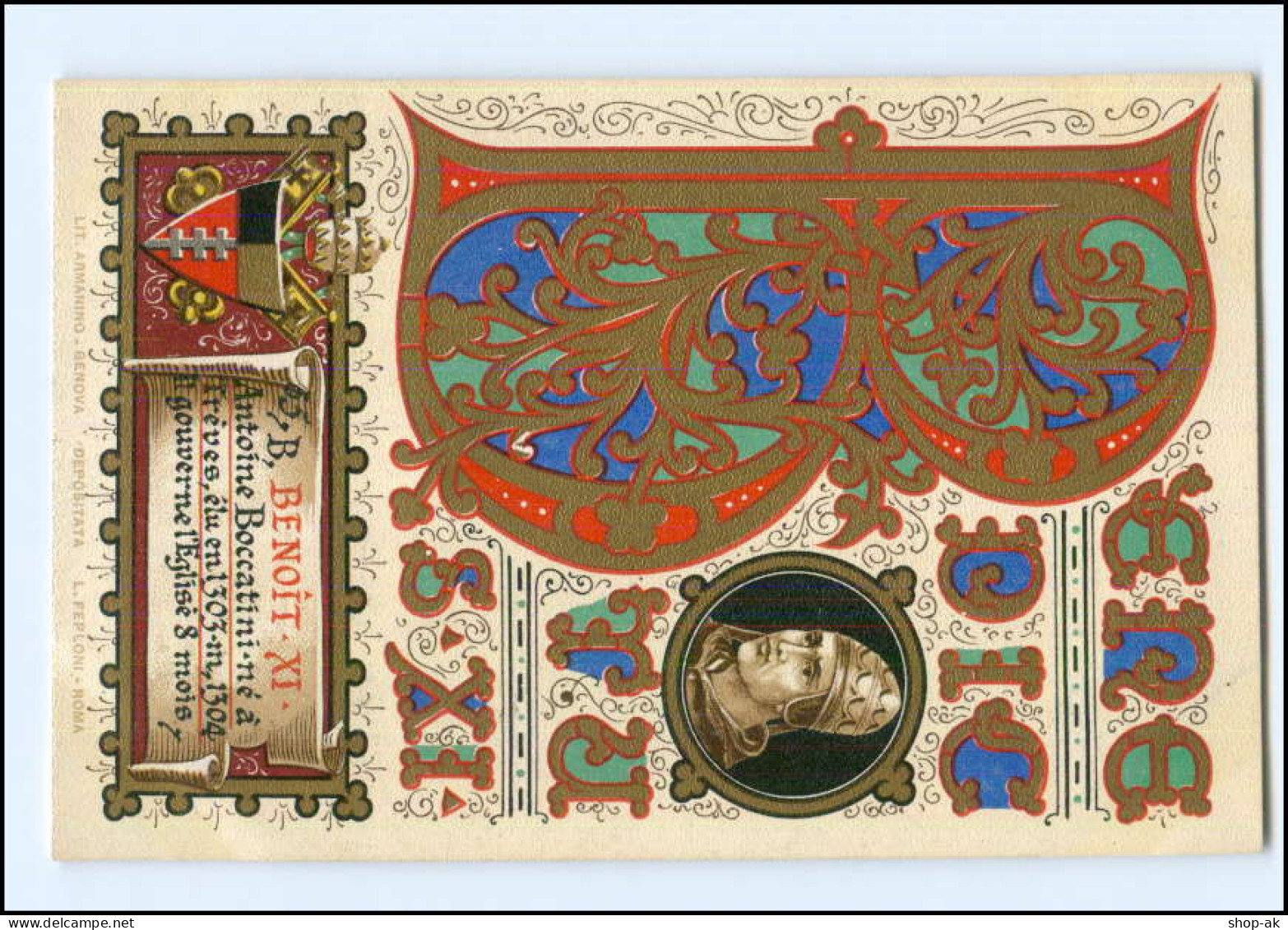 S2270/ Vatikan Papst Benedikt XI Litho AK  1903  Karte Nr. 65 Vatican  - Vatikanstadt