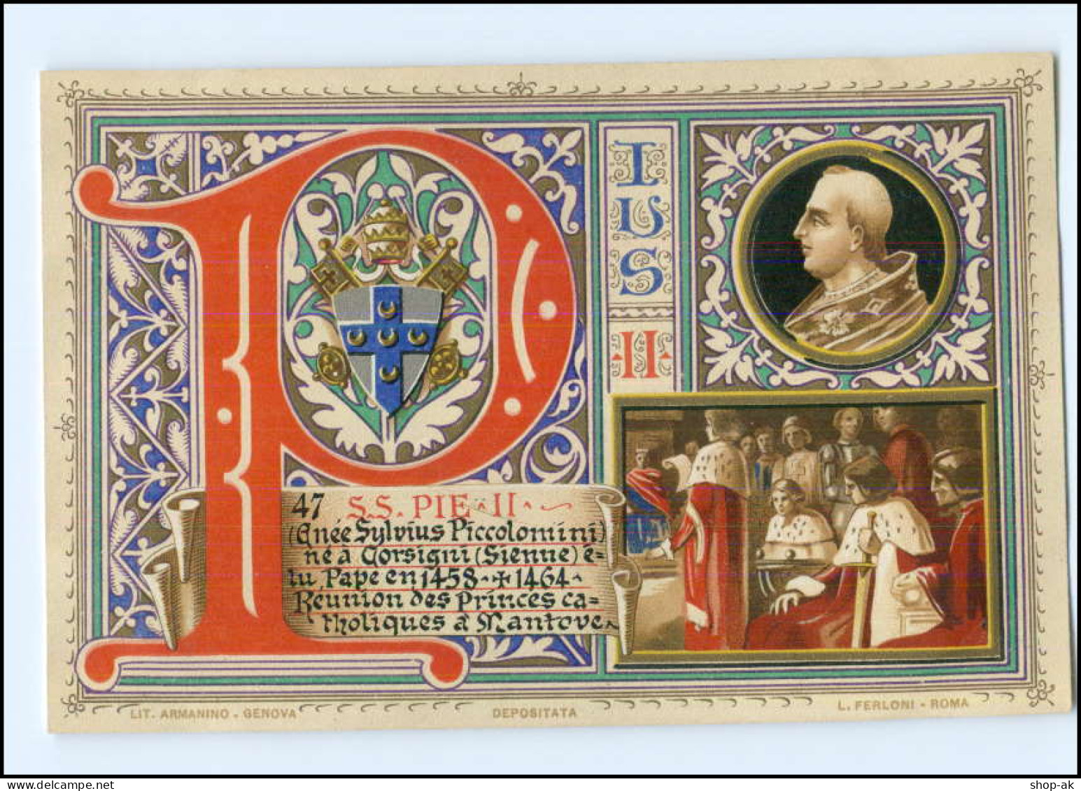 S2252/ Vatikan Papst Pius II Litho AK  1903  Karte Nr. 47 Vatican  - Vatican
