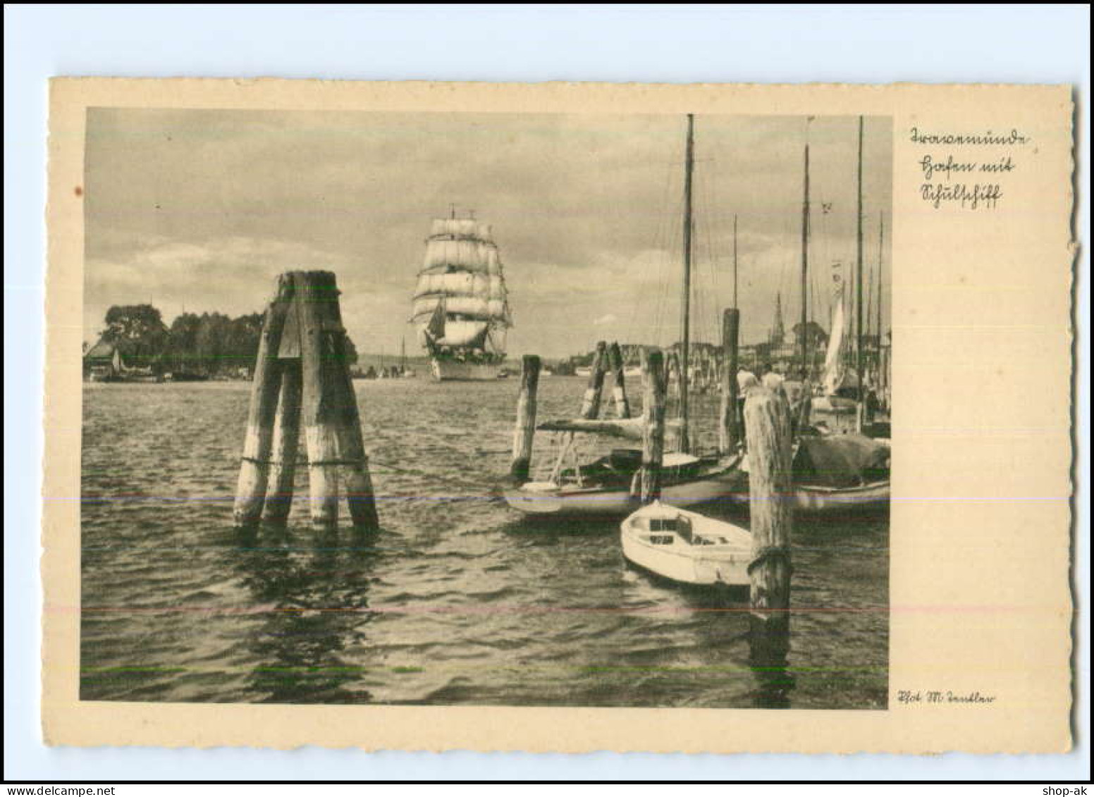 V363/ Travemünde Hafen Und Segelschiff AK Ca.1935  - Luebeck-Travemuende