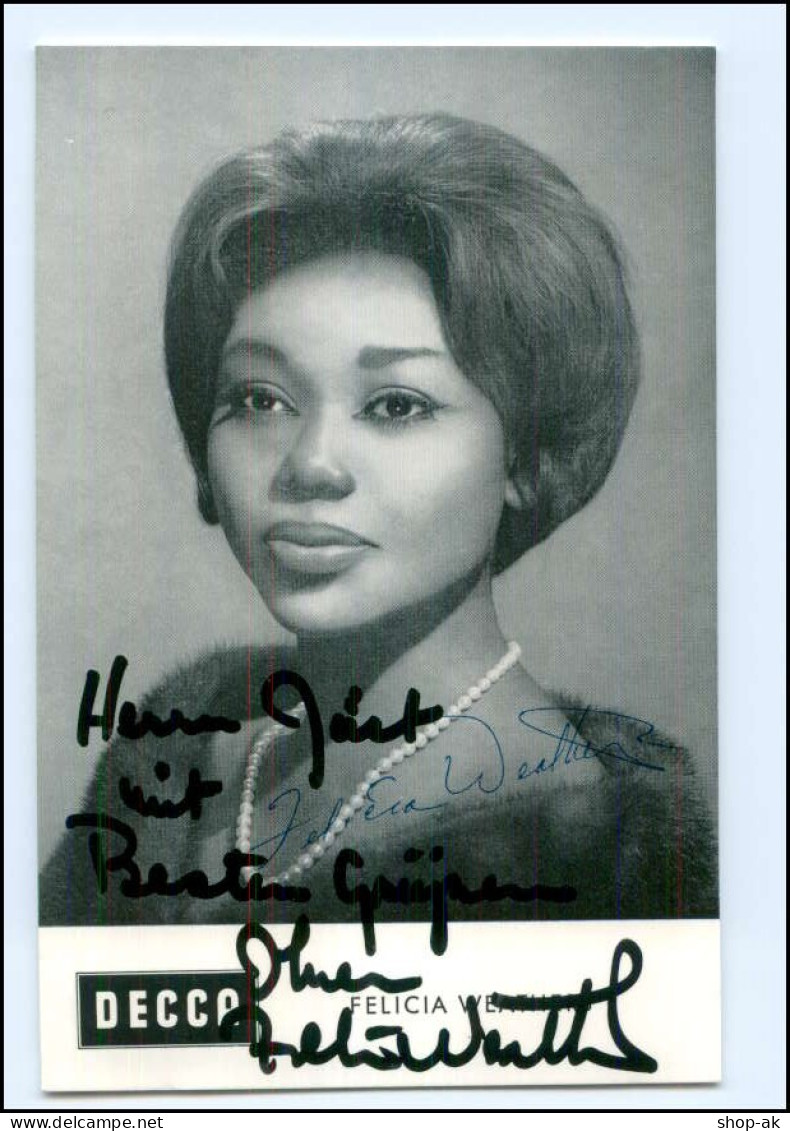 S2174/ Opernsängerin Felicia Weathers Decca-Karte  Original Autogramm  - Autographs