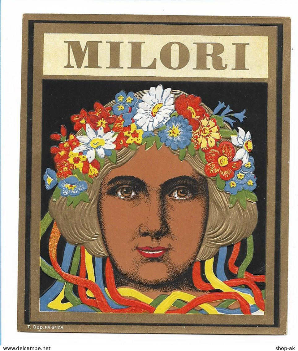 Y16467/ Zigarrenkistenaufkleber MILORI  Jugendstil Litho Prägedruck Ca.1910 - Etiketten