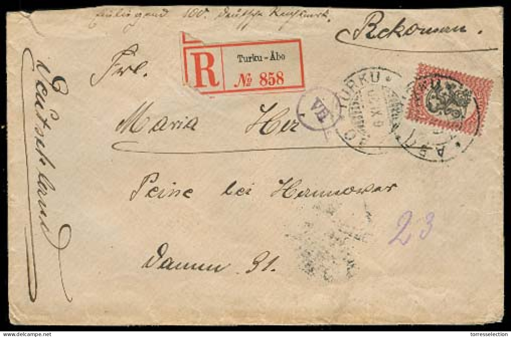 FINLAND. 1920. Turku - Germany. Registered Env. - Other & Unclassified