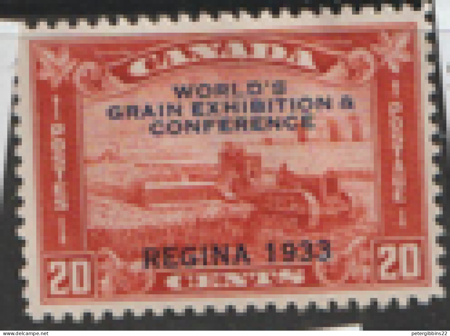 Canada  1933  SG  330   20c Grain Exhibition  Mint No Gum - Unused Stamps