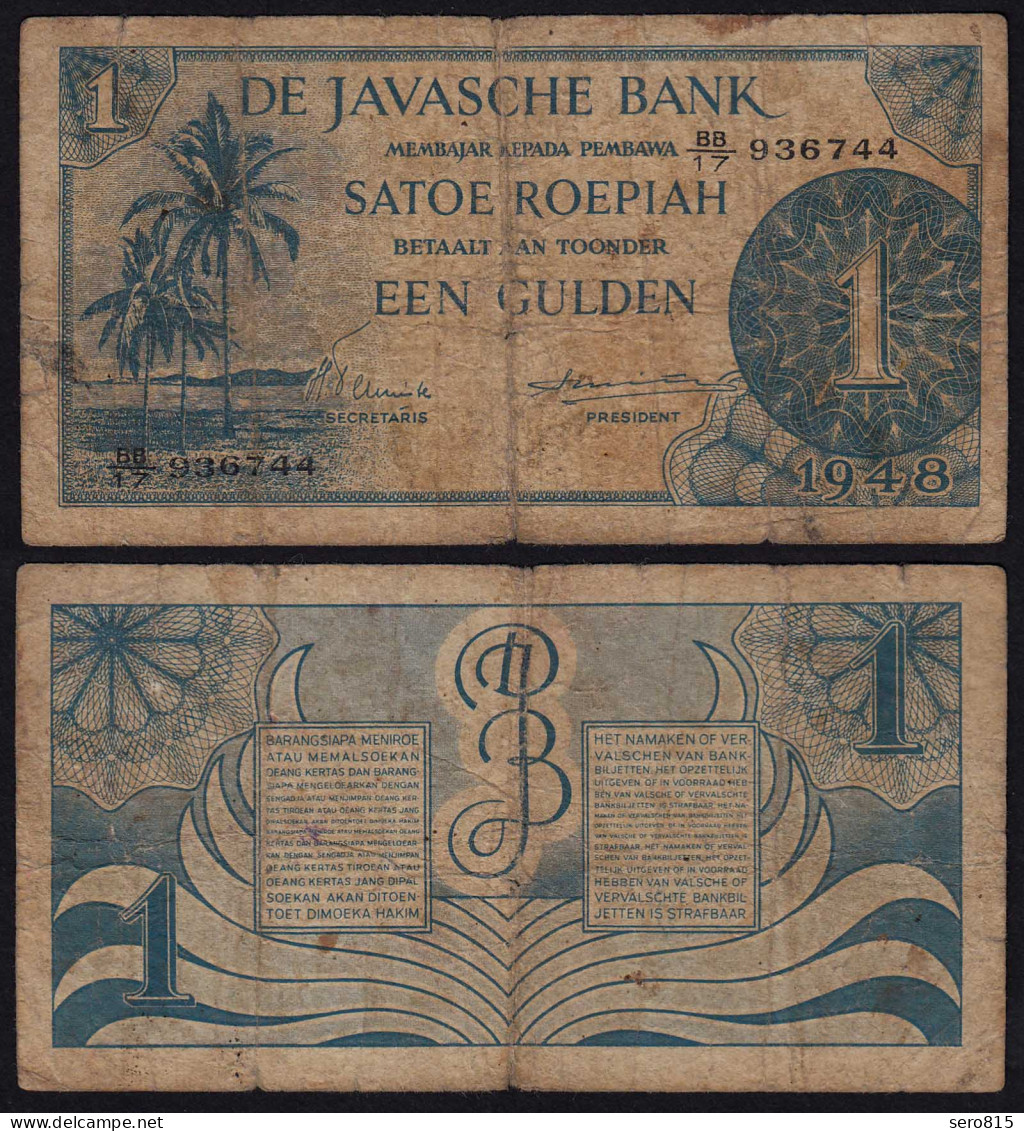 NETHERLAND INDIES - 1 Gulden 1948 Pick 98 Used VG (5)   (21457 - Autres - Asie