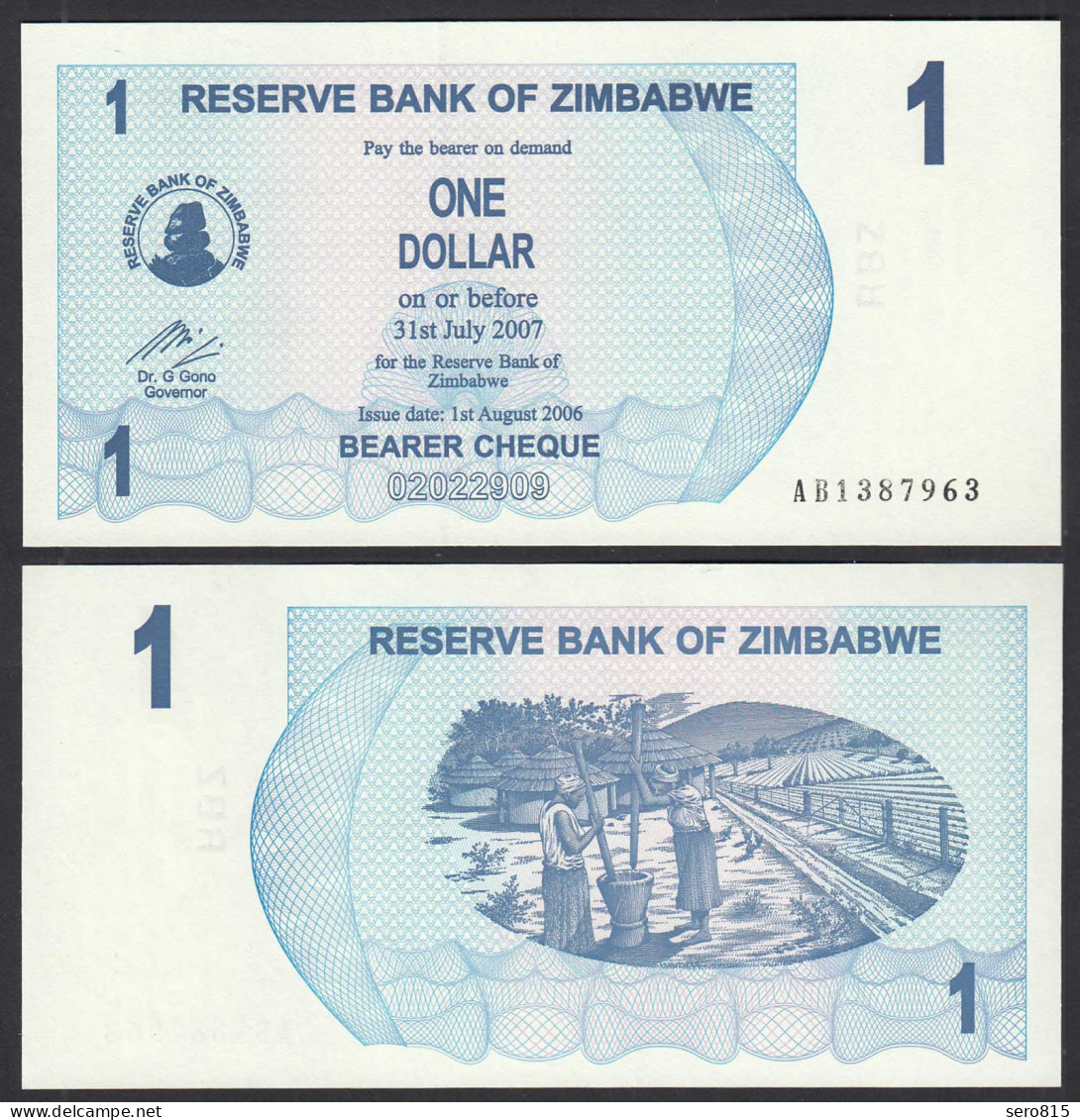 SIMBABWE - ZIMBABWE 1 Dollars 2007 Pick 45 UNC (1)     (30169 - Other - Africa