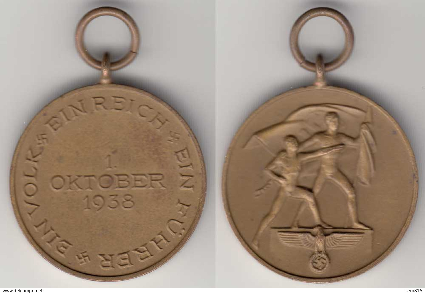 3.Reich Medaille Zur Erinnerung An 1.Oktober 1938 Anschluss Sudetenland  (31629 - Andere & Zonder Classificatie