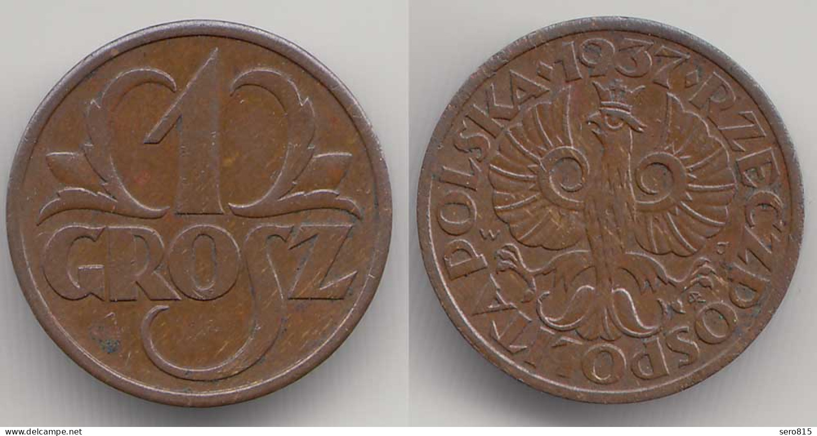 Polen - Poland 1 Grosz 1937 Münze  (31627 - Poland