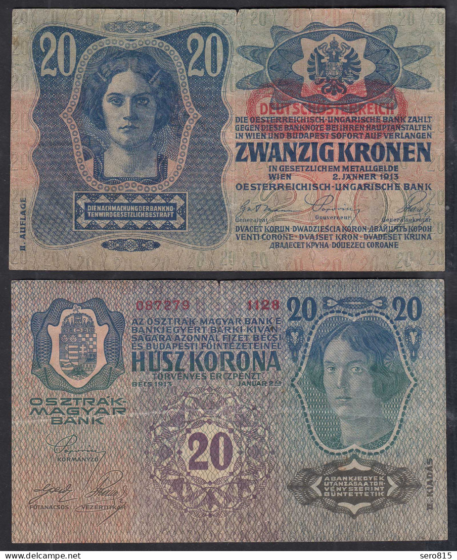 Österreich - Austria 20 Kronen 1919 (1913) Pick 53a F- (4-)     (32384 - Oesterreich