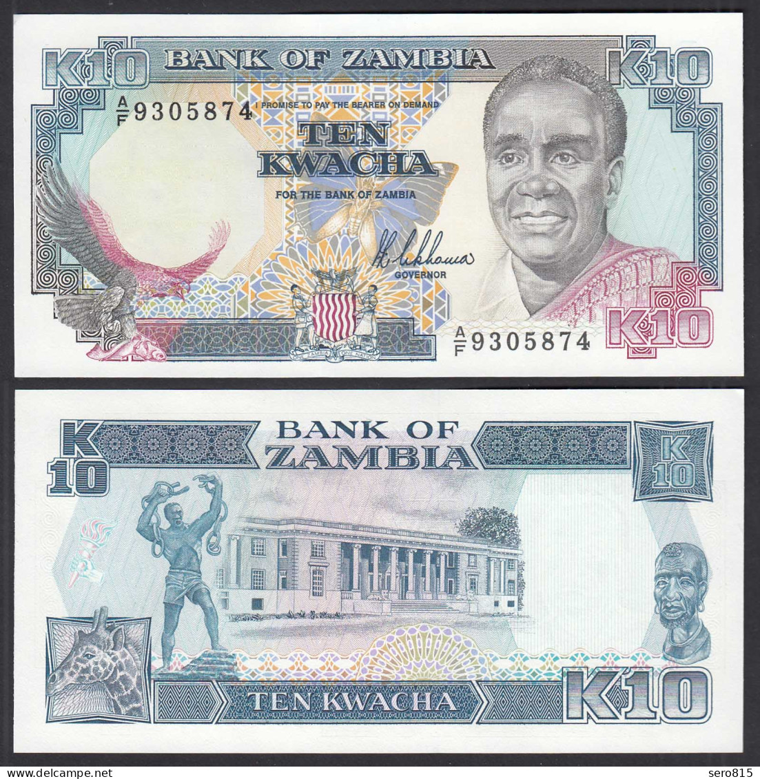 SAMBIA - ZAMBIA 10 Kwacha Banknote (1989-91) UNC (1) Pick 31b   (30172 - Other - Africa