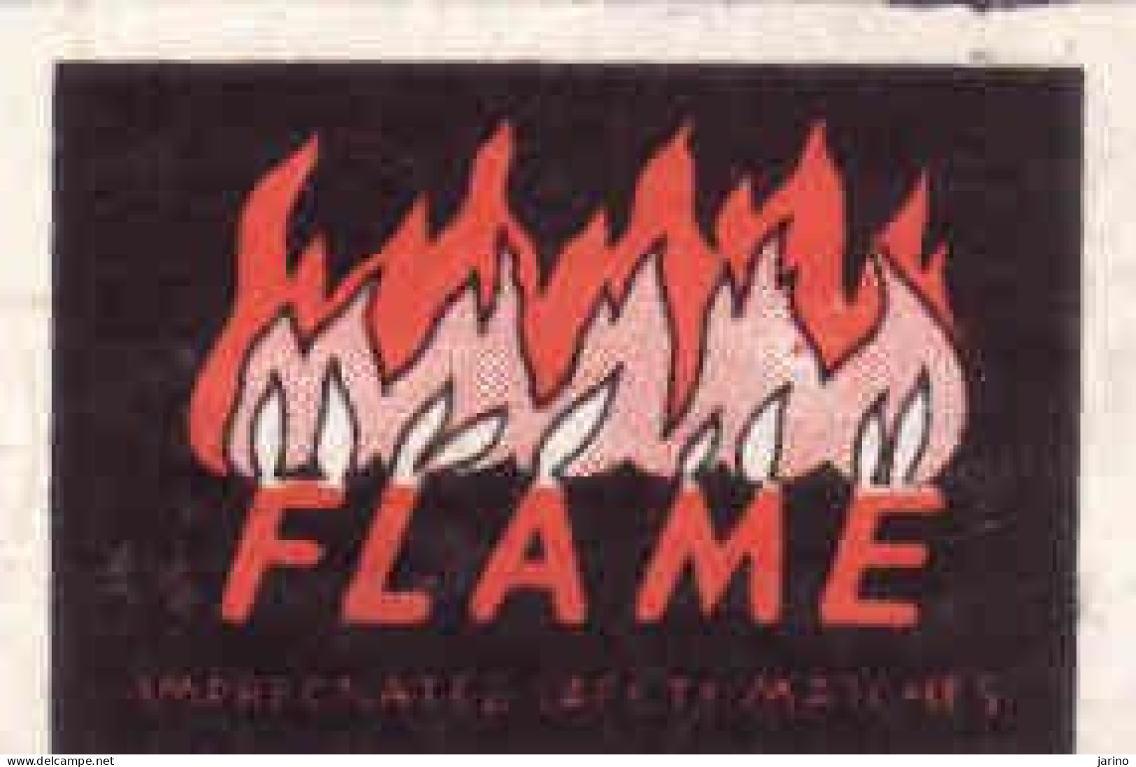 Dutch Matchbox Label, FLAME - Impregnated Safety Matches, Holland, Netherlands - Boites D'allumettes - Etiquettes