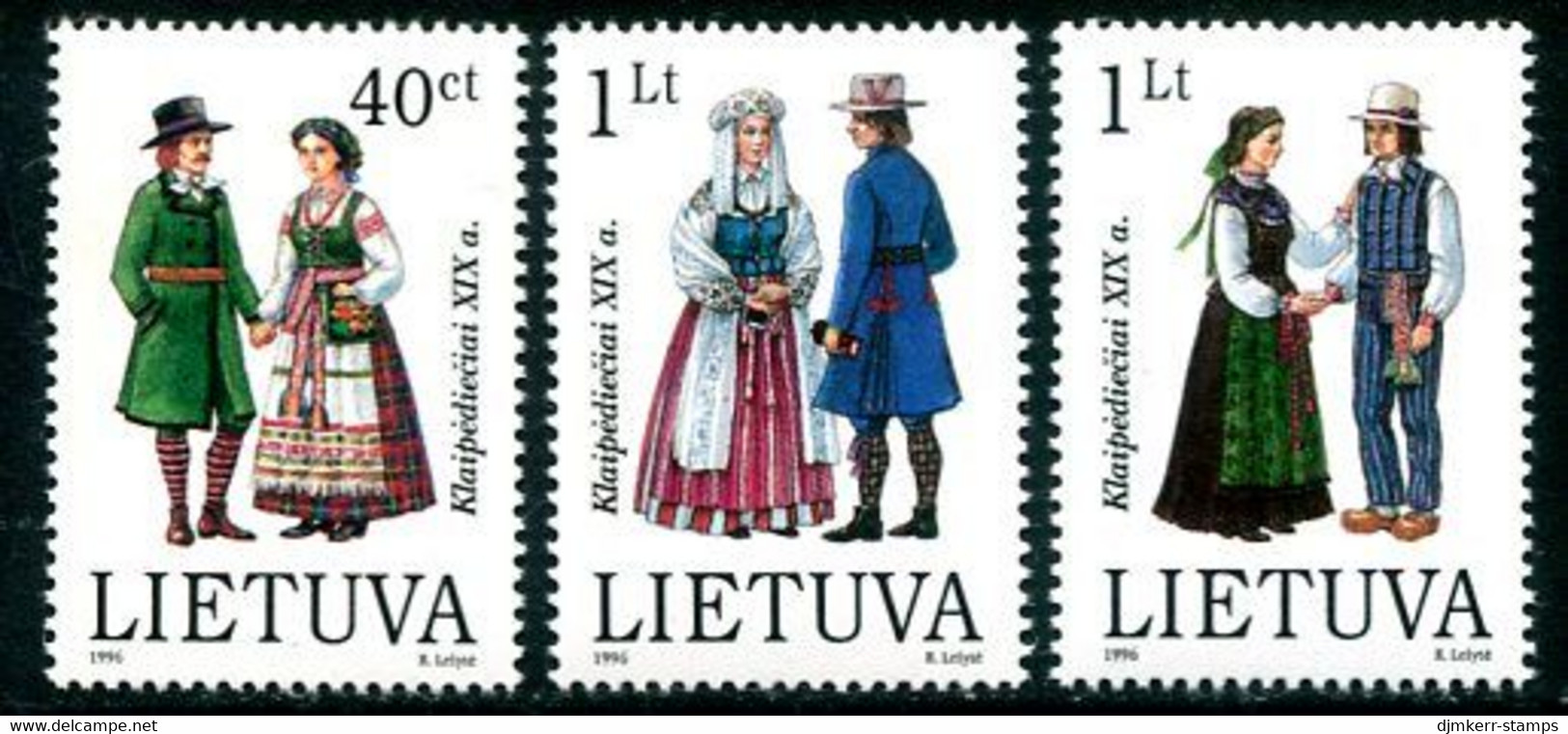 LITHUANIA 1996 Regional Costumes V MNH / **.  Michel 610-12 - Lithuania