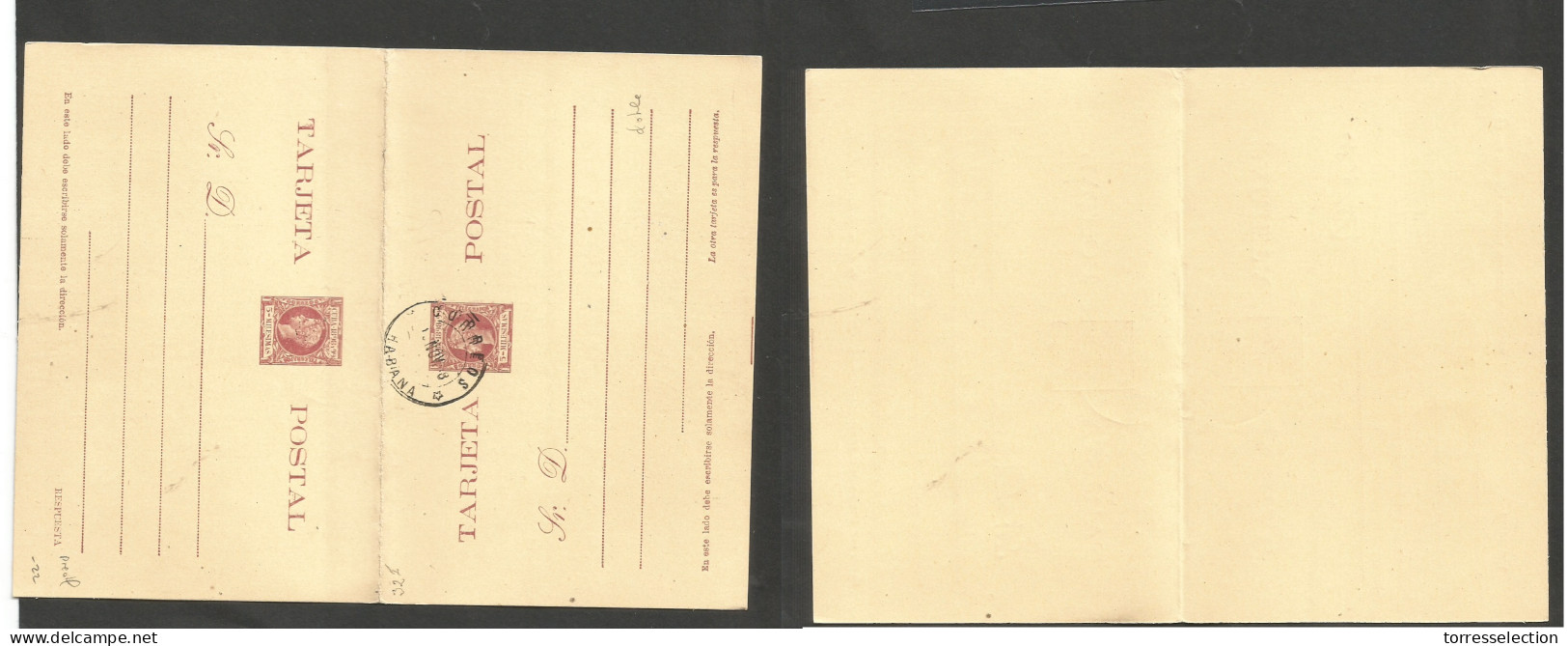 CUBA. 1898 (18 Nov) 1898 Stat Issues 5 Ms Red Doble Stationary Card. Pre Cancelled (specimen Type) VF. - Autres & Non Classés